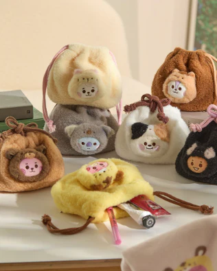 BT21 - BABY MORE FLUFFY FACE DOLL STRING POUCH