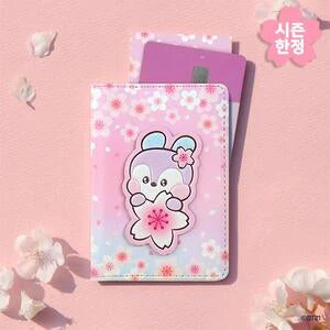 BT21 - CHERRY BLOSSOM LEATHER PATCH CARD CASE MANG