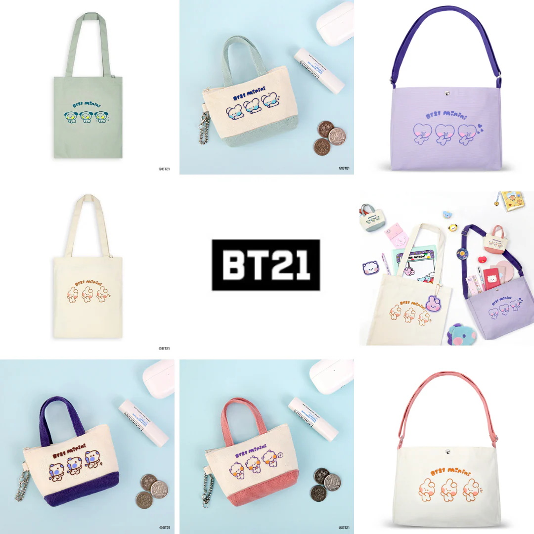 BT21 MININI CANVAS BAG AND POUCH