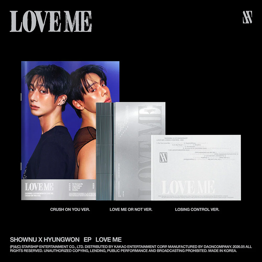 MONSTA X SHOWNU X HYUNGWON - LOVE ME EP ALBUM STARSHIP GIFT 3SET (CRUSH ON YOU+LOVE ME OR NOT+LOSING CONTROL)