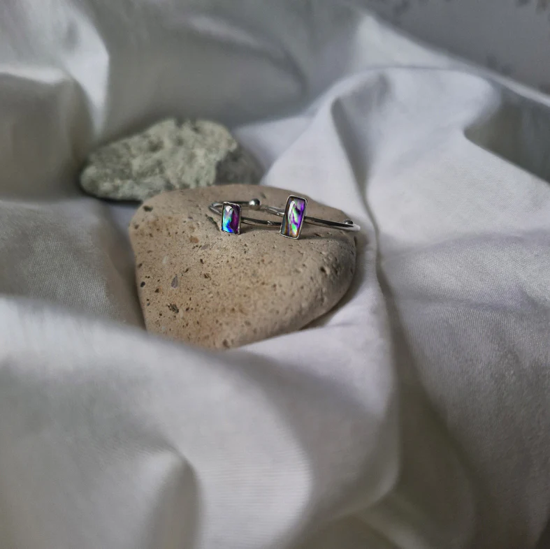 MOTHER OF PEARL RING DEEP LAKE
