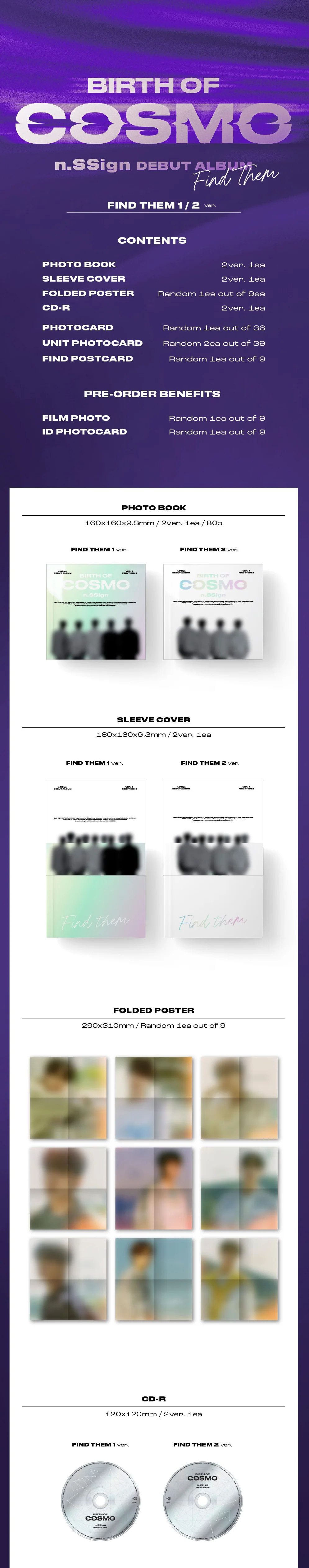 N.SSIGN - BIRTH OF COSMO DEBUT ALBUM FIND THEM 1 FIND THEM 2 VER. - Image 2